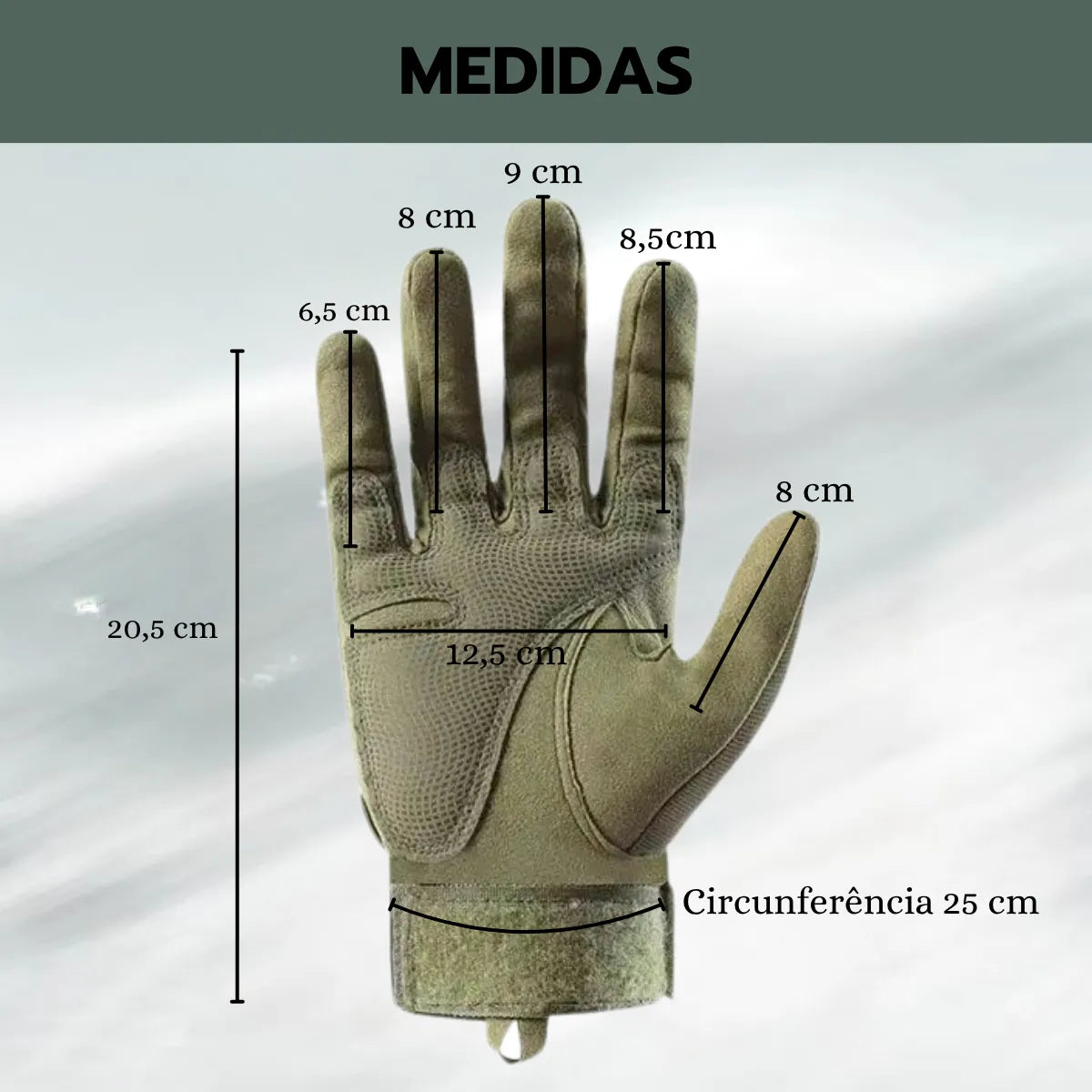 Luva Tática Full Finger Dominium – Proteção, Grip Antiderrapante e Alta Resistência
