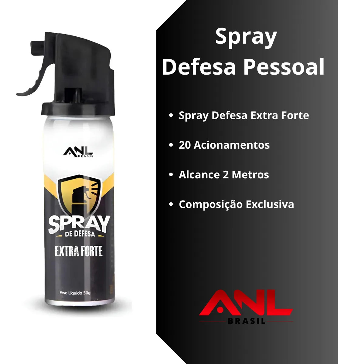 Spray de Defesa Pessoal ANL Cidadão 50ml Dominium – Jato Direcionado de Alta Potência