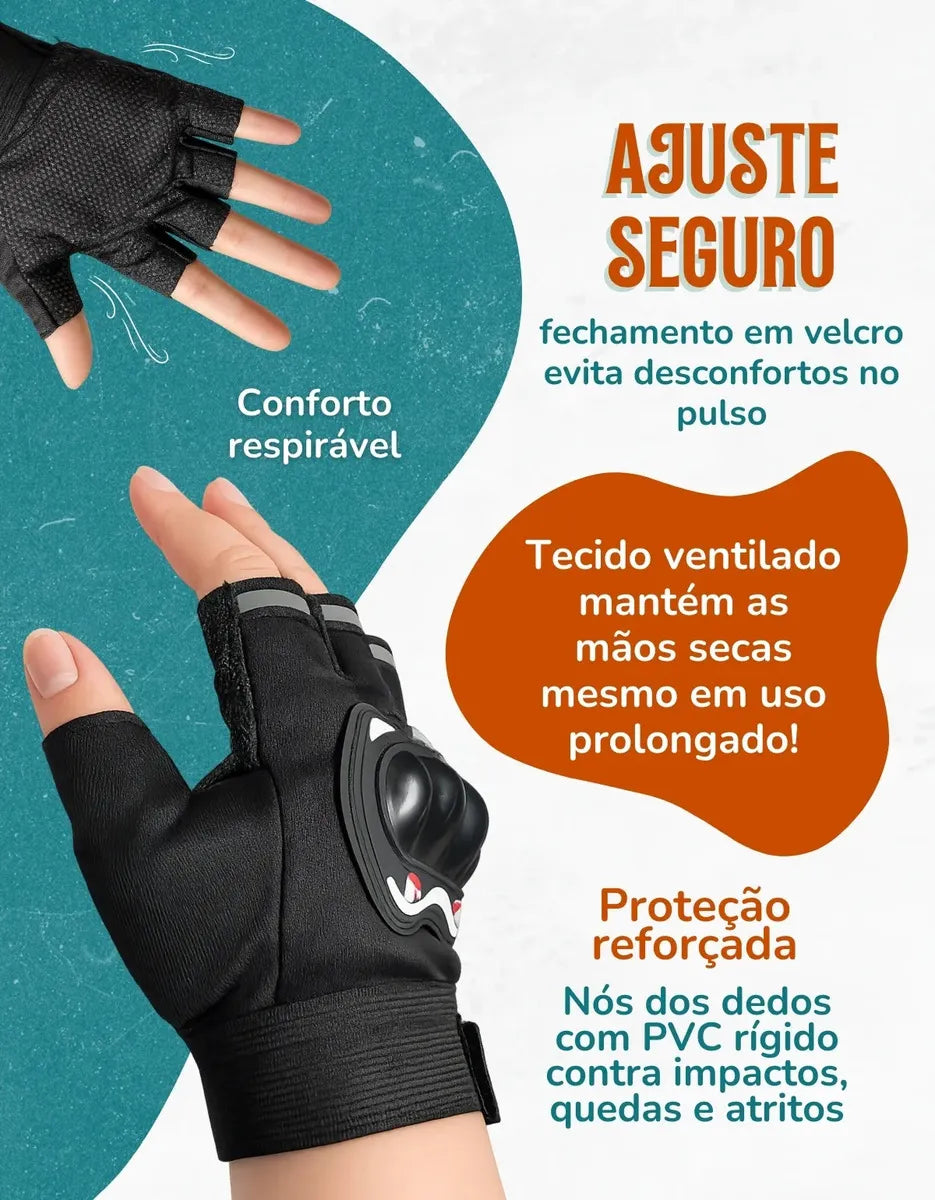 Luva Tática Meio Dedo Dominium – Grip Antiderrapante, Conforto e Alta Performance