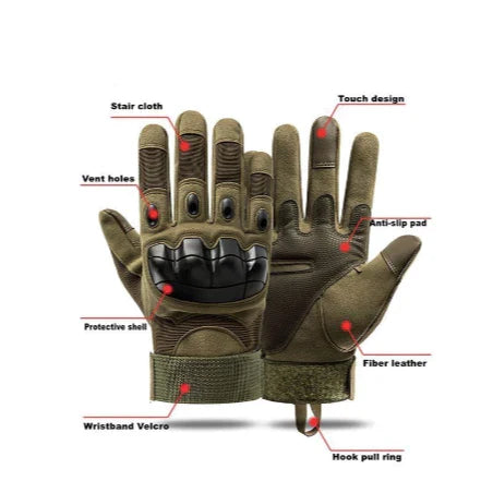 Luva Tática Militar Full Finger Dominium – Antiderrapante, Resistente e Proteção e Aderência