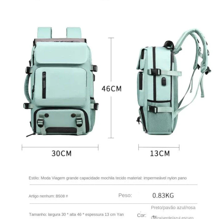 Mochila Multifuncional Impermeável Dominium – 30L com USB e Compartimento para Notebook