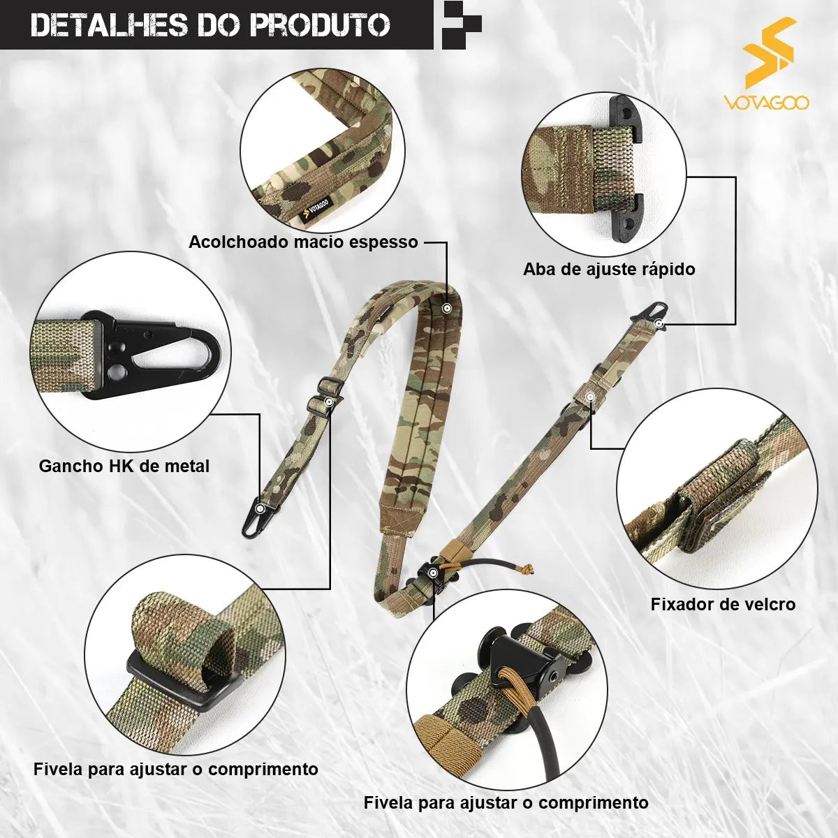 Bandoleira Tática 2 Pontos QD Dominium – Ajuste Rápido e Máximo Conforto
