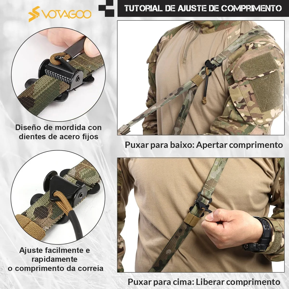 Bandoleira Tática 2 Pontos QD Dominium – Ajuste Rápido e Máximo Conforto