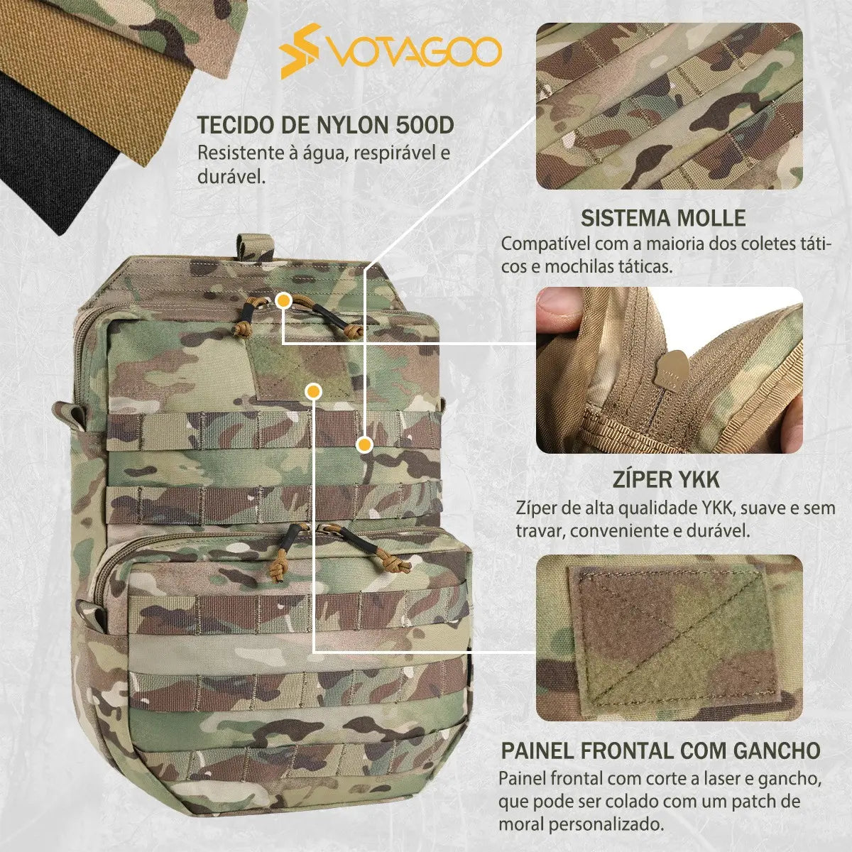 Bolsa de Hidratação Tática 3L Dominium – Leve, Resistente e Sistema MOLLE