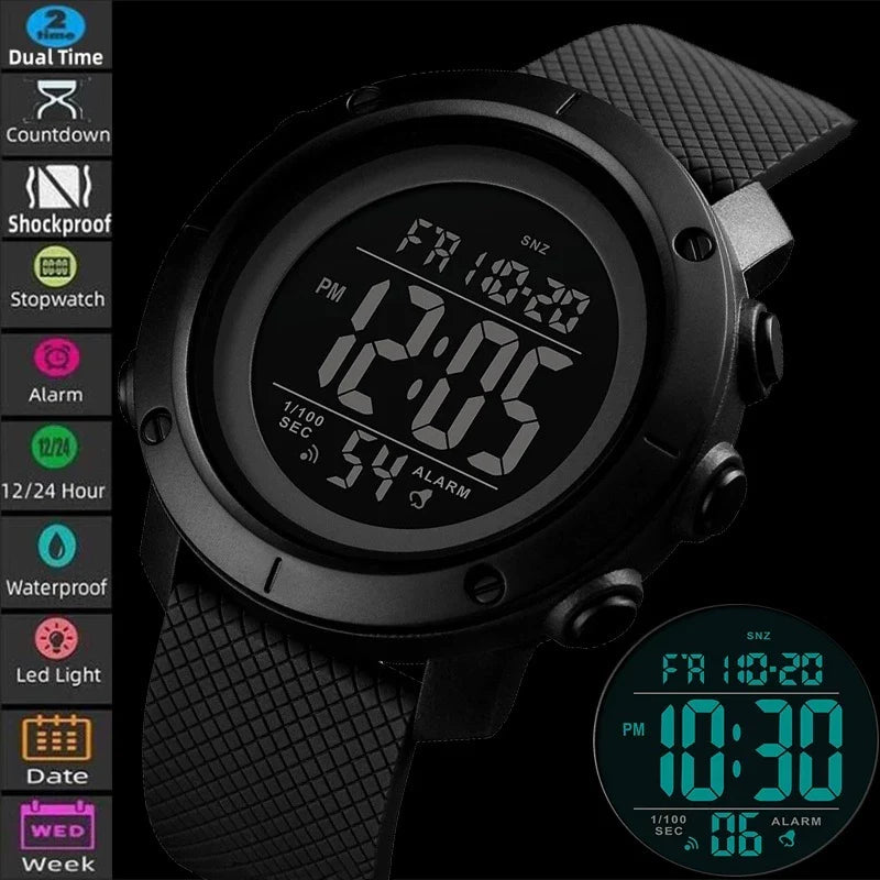 Relógio Esportivo Militar SKMEI Dual Time Dominium – Dual Time, Alarme e Resistência à Água