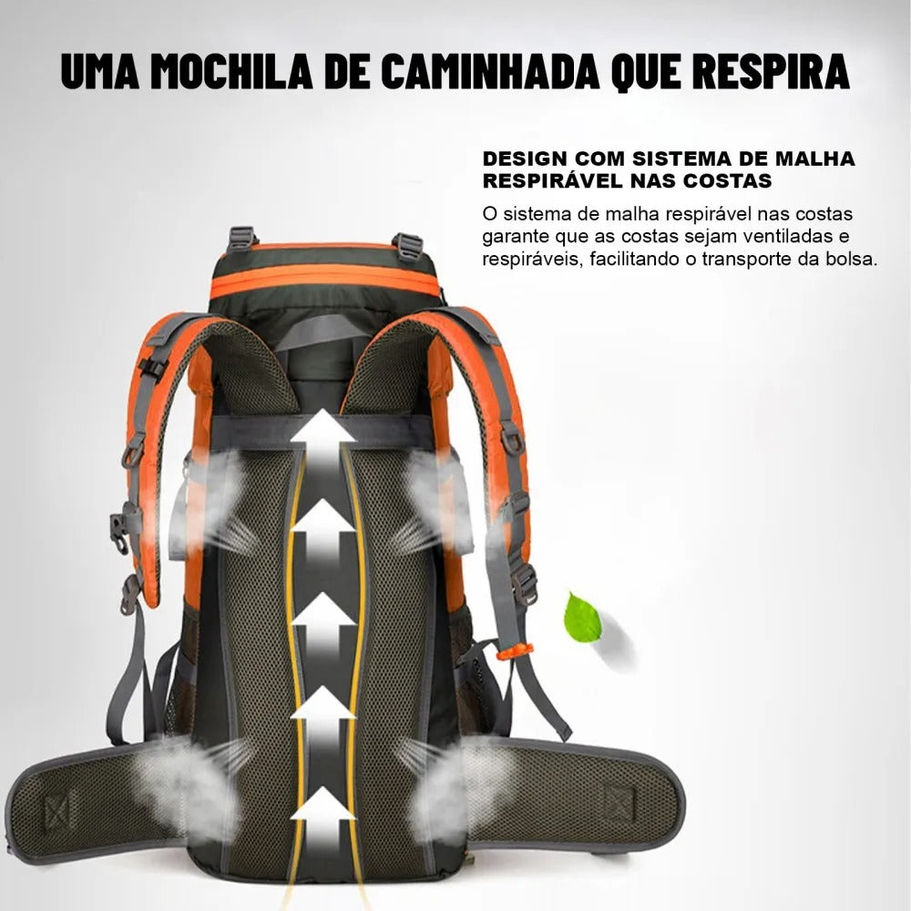 Mochila Tática 70L Impermeável Dominium – Alta Capacidade para Trilhas e Viagens