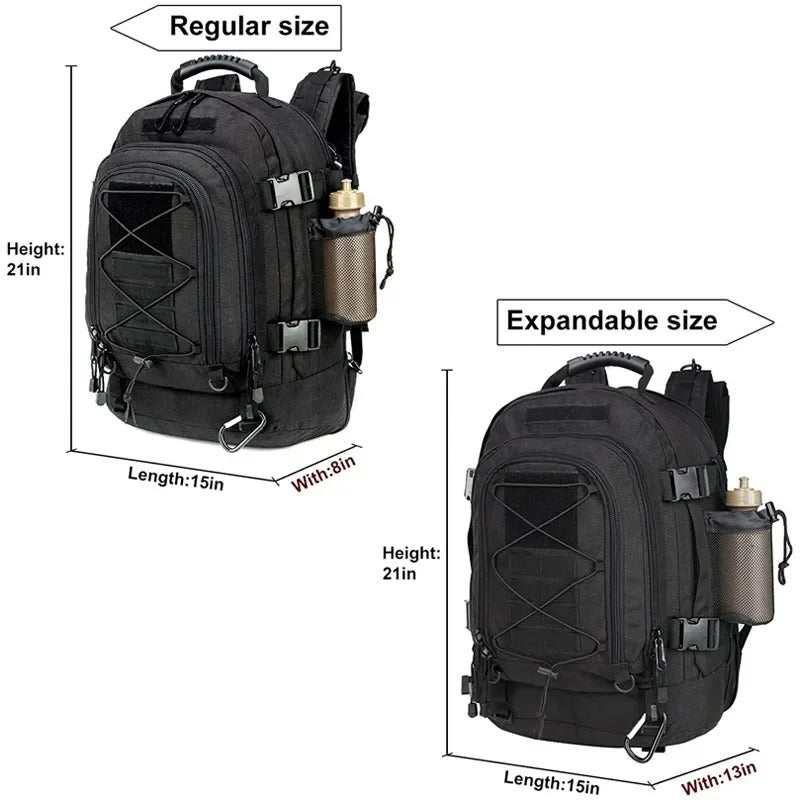 Mochila Tática 60L Dominium – Molle Impermeável para Camping, Trekking e Missões 72h