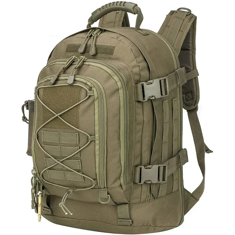 Mochila Tática 60L Dominium – Molle Impermeável para Camping, Trekking e Missões 72h