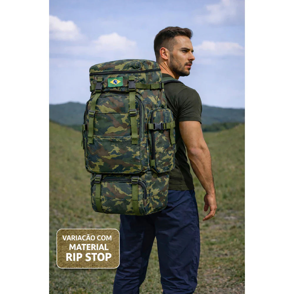Mochila Cargueira Impermeável Dominium – Grande Capacidade para Viagem, Trilha e Camping
