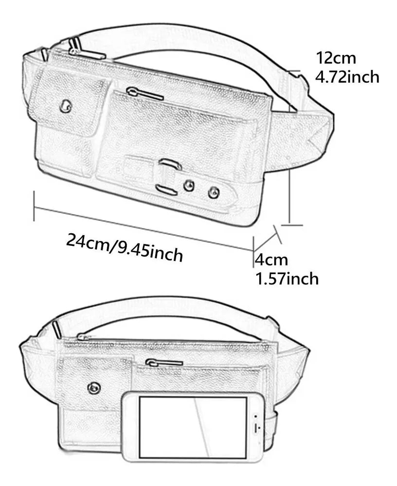 Bolsa de Cintura Porta Celular Dominium – Compacta, Ajustável e Resistente