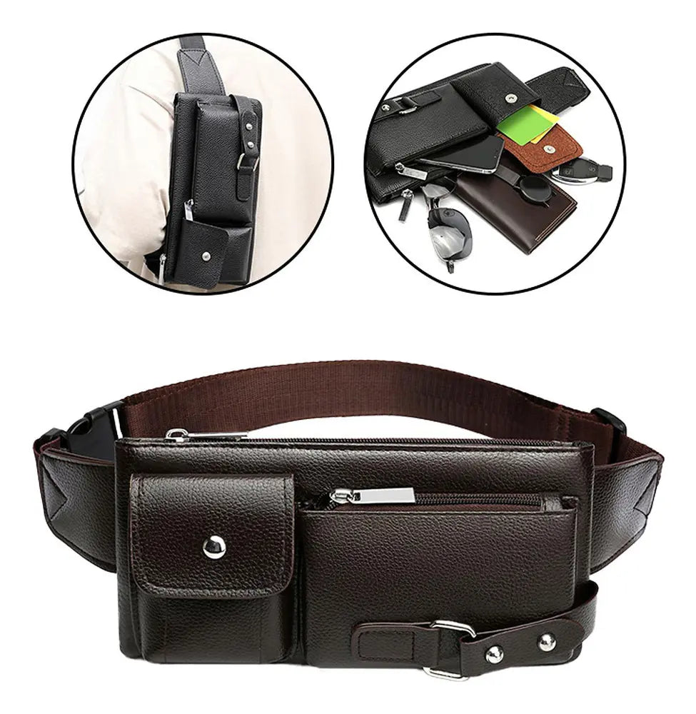 Bolsa de Cintura Porta Celular Dominium – Compacta, Ajustável e Resistente
