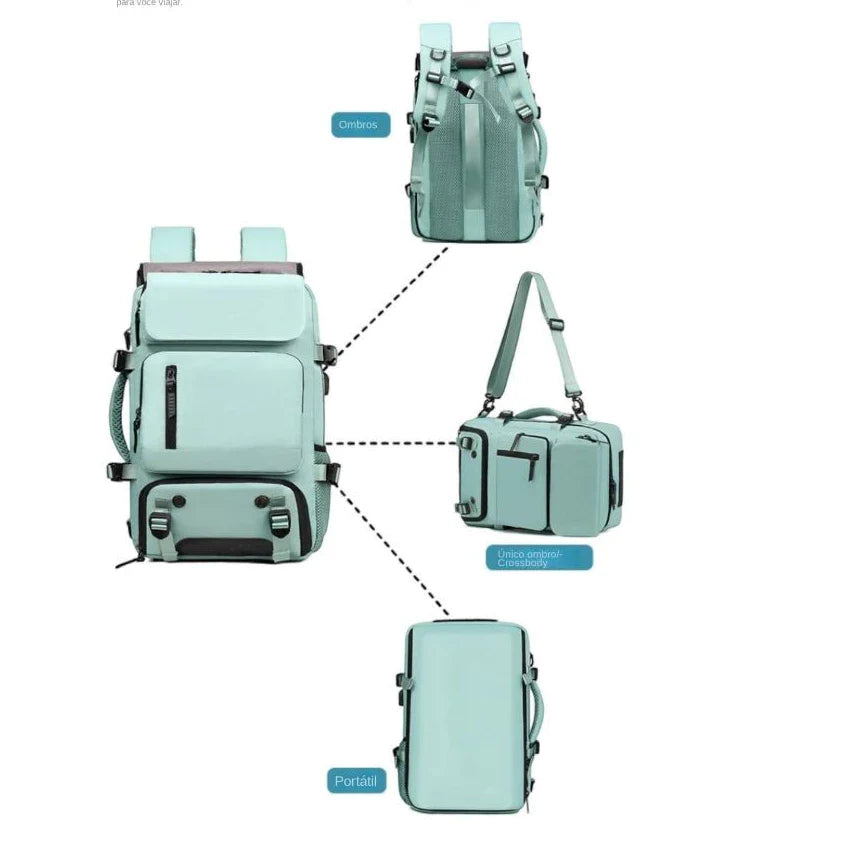 Mochila Multifuncional Impermeável Dominium – 30L com USB e Compartimento para Notebook
