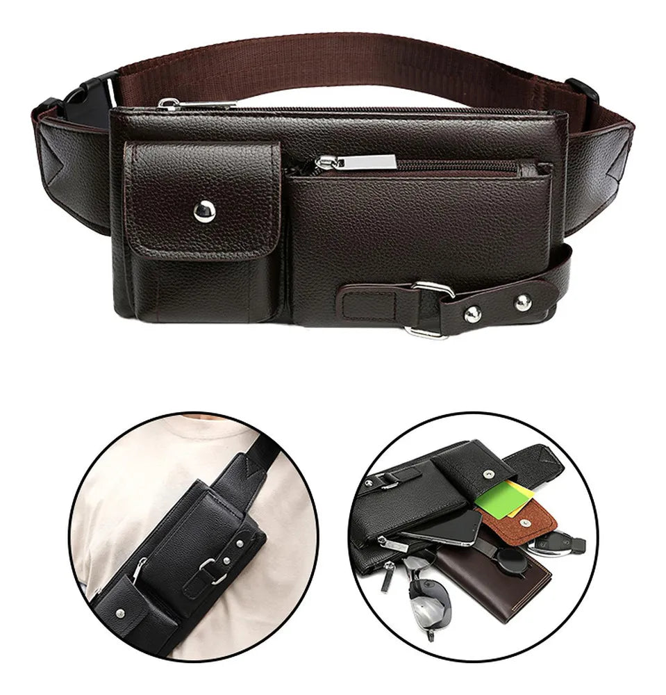 Bolsa de Cintura Porta Celular Dominium – Compacta, Ajustável e Resistente