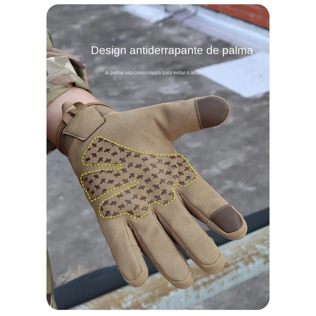 Luva Tática Touch Screen Dominium – Impermeável, Antiderrapante e Proteção e Aderência