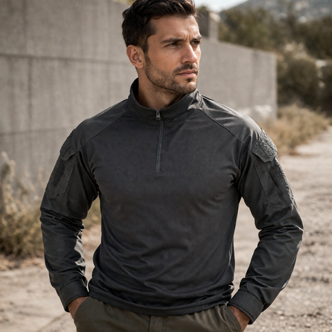 Camiseta Tática Manga Longa Dominium – Respirável, Resistente e Estilo Militar