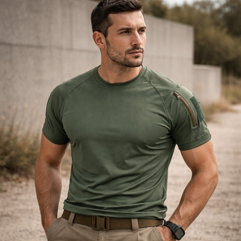 Camiseta Tática Masculina Dominium – Leve, Respirável e Ideal para Treino e Outdoor