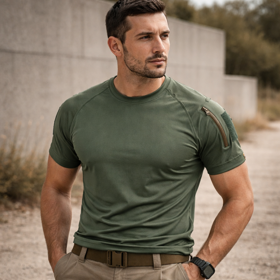 Camiseta Tática Masculina Dominium – Leve, Respirável e Ideal para Treino e Outdoor
