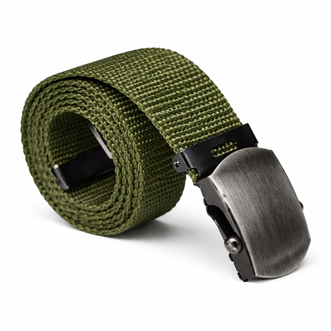 Cinto Tático Militar Verde Dominium – Nylon Reforçado com Fivela de Metal Ajustável