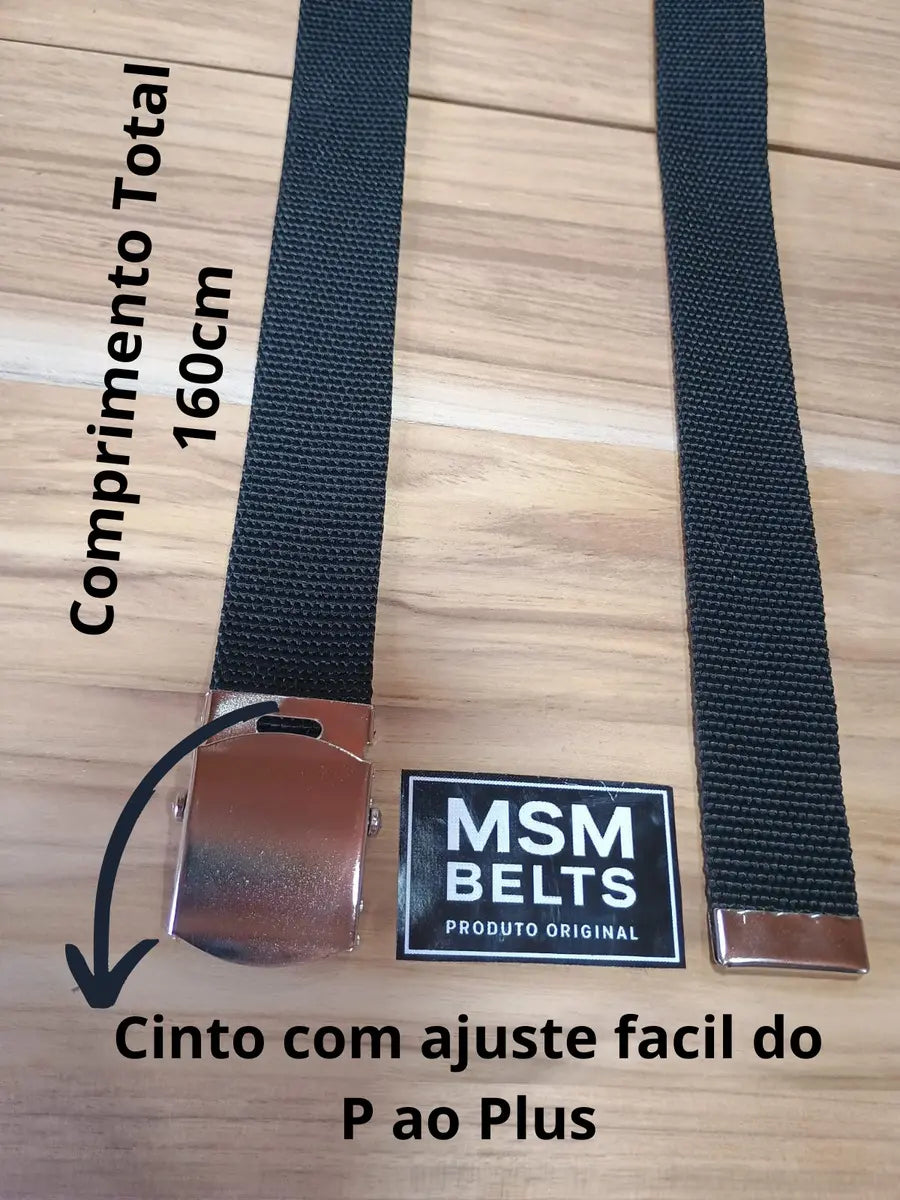 Cinto Tático Militar Dominium – Nylon Reforçado Ajustável até 160cm com Fivela de Metal