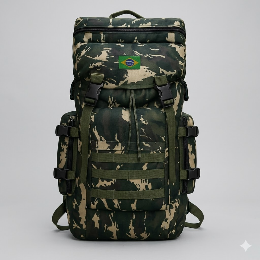 Mochila Cargueira Impermeável Dominium – Grande Capacidade para Viagem, Trilha e Camping