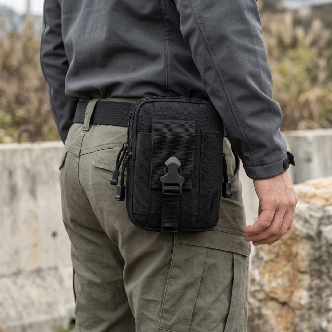 Bolsa Tática Modular Molle 600D Dominium – Construção Resistente e Organização Inteligente