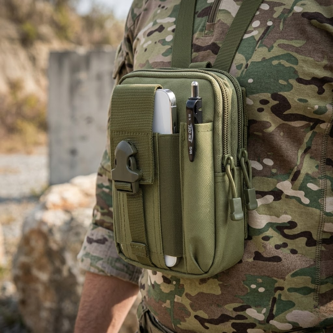 Bolsa de Cintura Tática Molle 900D Dominium – Compacta, Impermeável e Resistente
