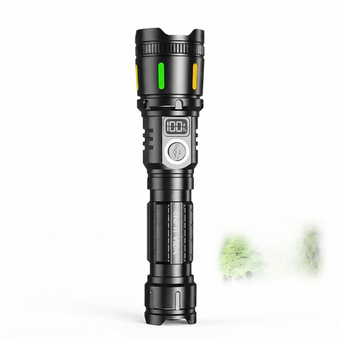 Lanterna Tática LED Zoom Dominium – 3600LM, Alcance Ampliado, Recarga USB e 2 Baterias