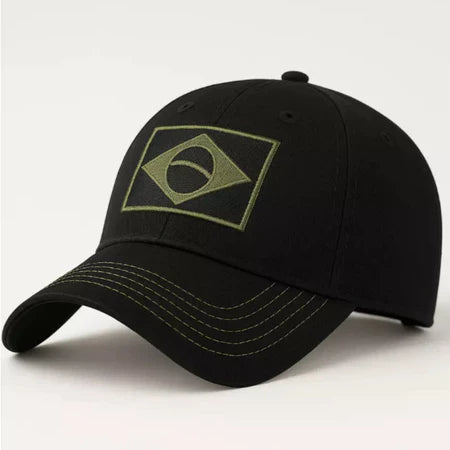 Boné Tático Bandeira do Brasil Dominium – Camuflado, Ajustável e Estilo Militar