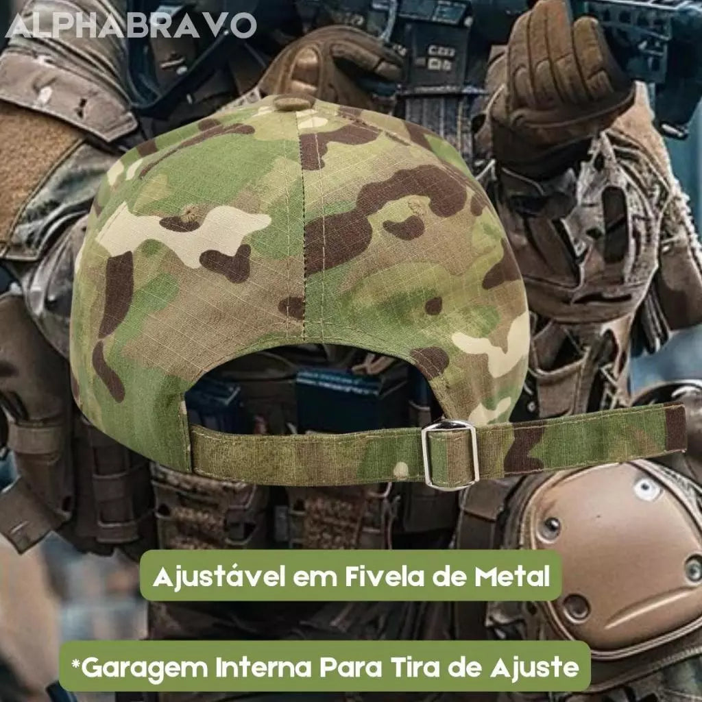 Boné Tático Multicam Dominium – Ajustável, RipStop e com Velcro para Patch