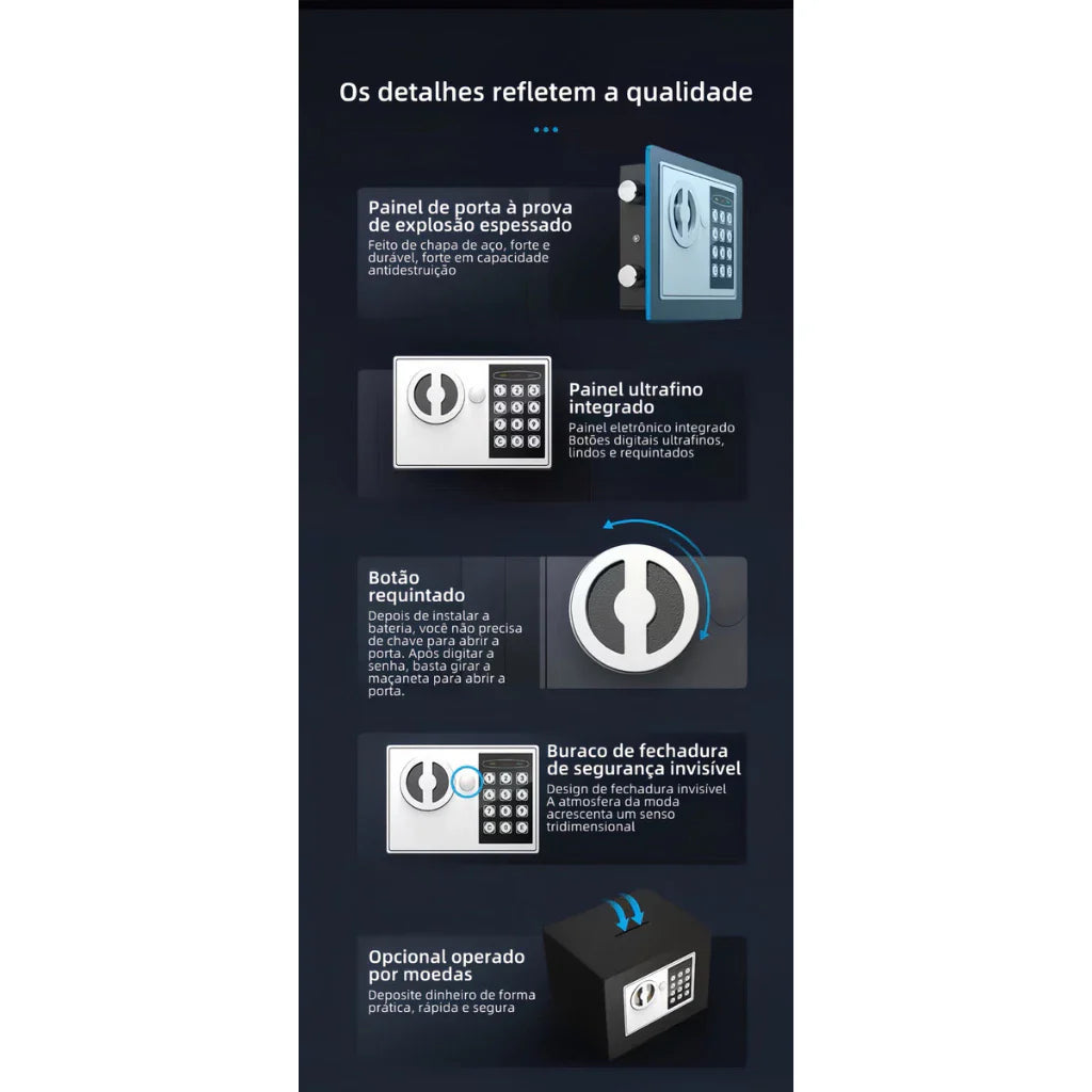 Cofre Digital Dominium – Acesso por Senha em Formato Compacto