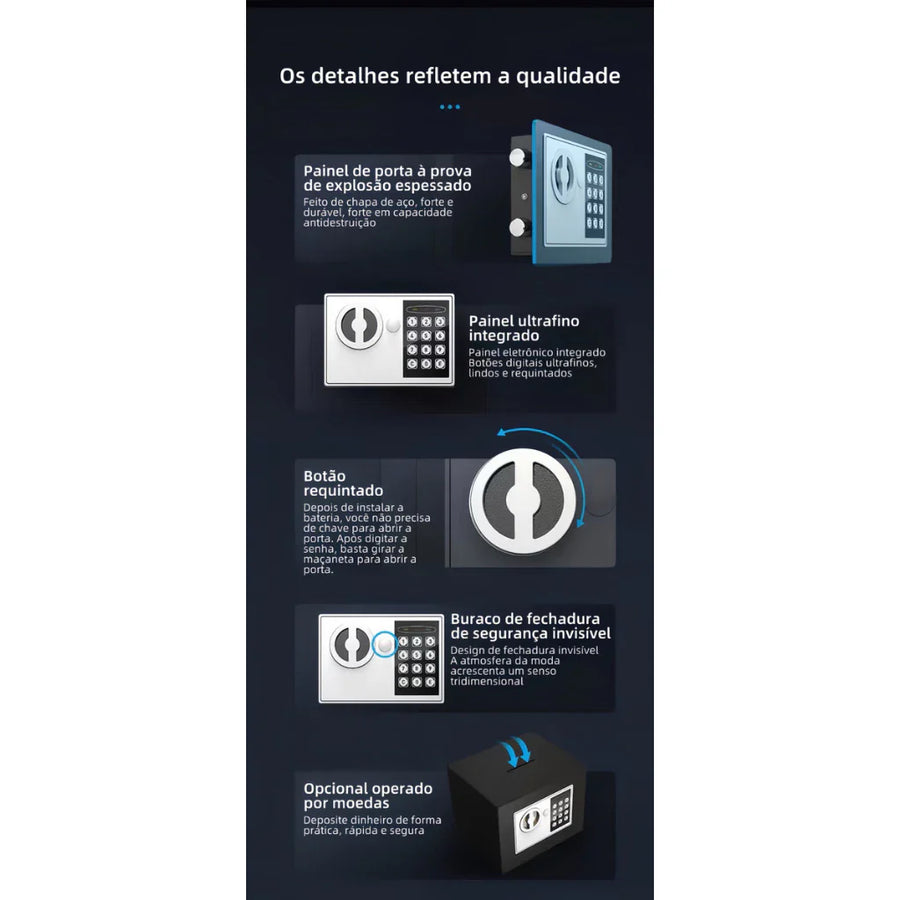 Cofre Digital Dominium – Acesso por Senha em Formato Compacto