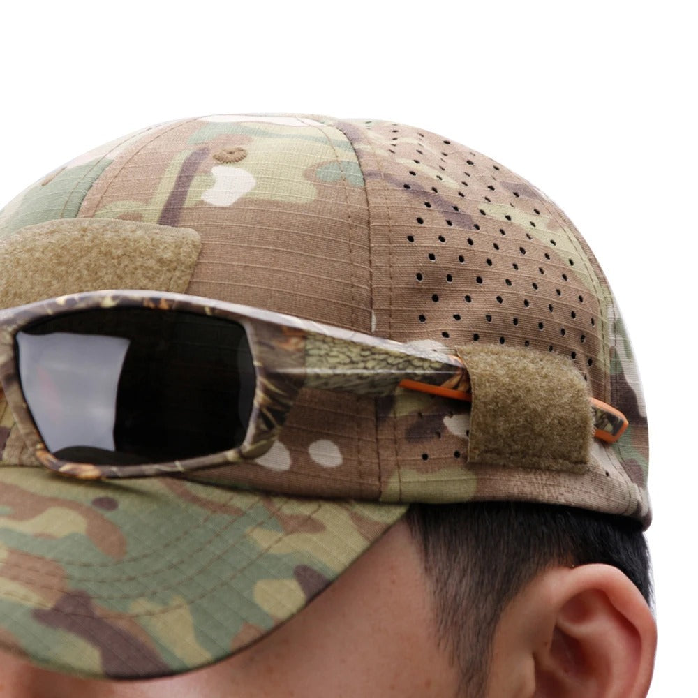 Boné Tático Camuflado Dominium – Respirável, Ajustável e Proteção Solar