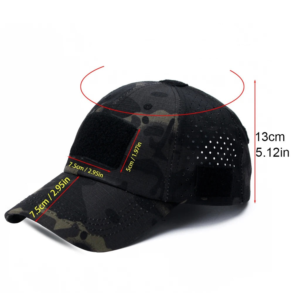 Boné Tático Camuflado Dominium – Respirável, Ajustável e Proteção Solar